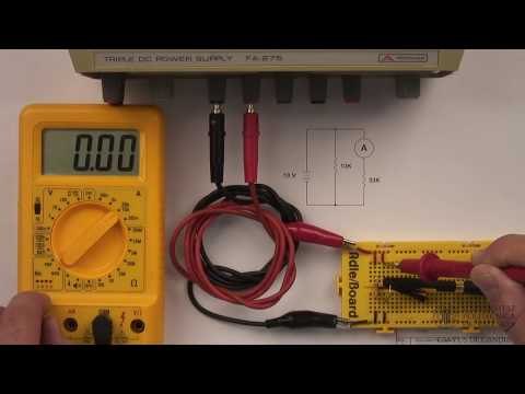Multímetro digital. Medida de corrientes en continua