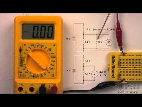 Multímetro digital. Efecto de carga en medida de tensiones