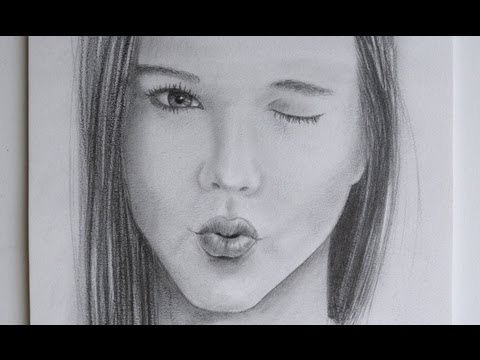 Como dibujar una boca mandando un beso