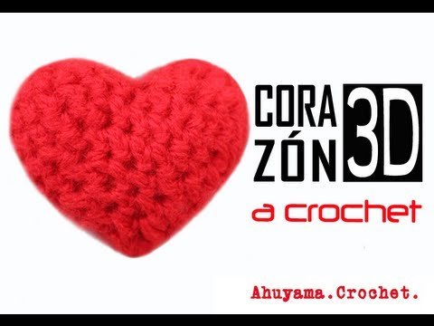 Como hacer un corazón 3D a ganchillo