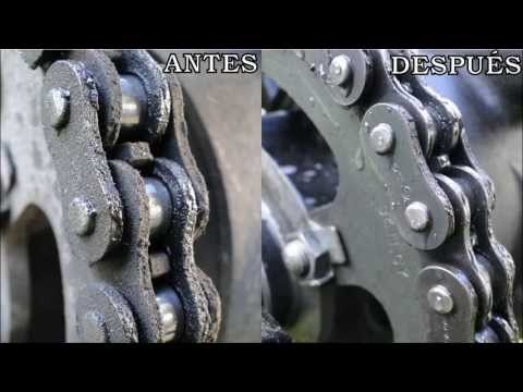 Limpieza de cadena de moto, rápido y sin tocarla