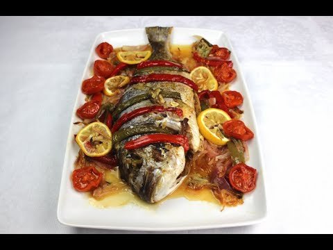 Dorado al horno con verduras