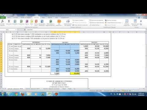 Valuación de Inventarios por el método PEPS