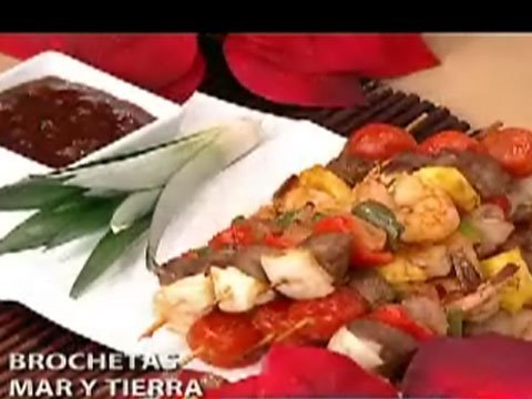 Brochetas Mar y Tierra
