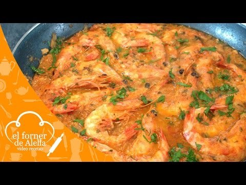 Langostinos con Salsa estilo Costa Brava