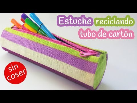 Estuche-lapicera reciclando tubos de cartón