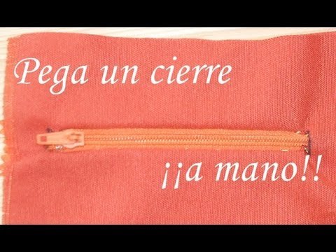 Pegando un cierre, costura a mano