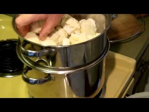 Cocinando Salchicha Alemana, Coliflor y Papas