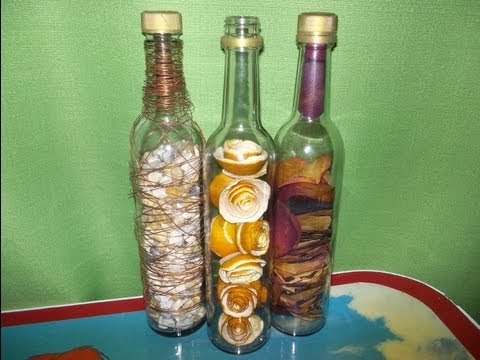 Botellas rellenas. Como cortar una botella de vidrio