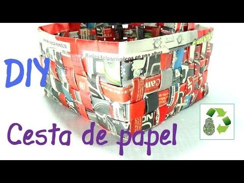 Como hacer una cesta con papel periódico