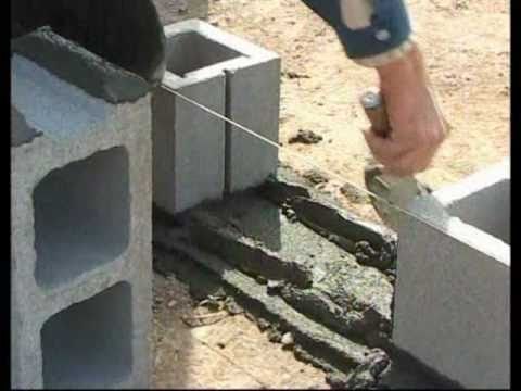 Colocación de los bloques de hormigón