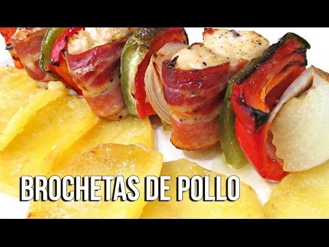 Brochetas de pollo al horno