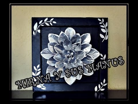 Flor con latas de aluminio