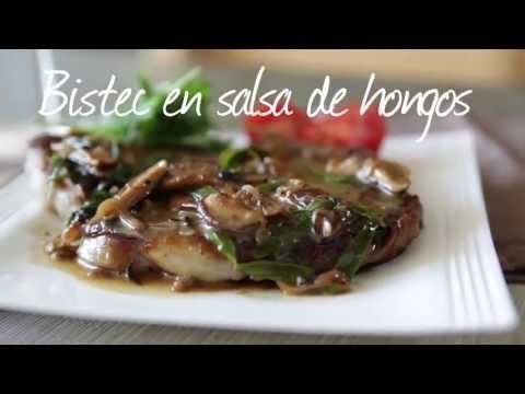 Bistec en salsa de hongos