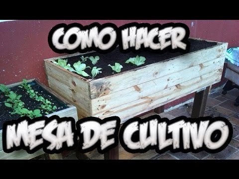 Mesa de cultivo con palets 