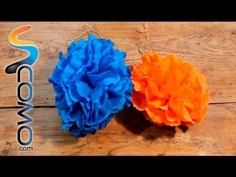 Pompón de papel crepé