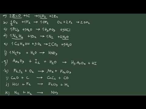 Reacciones químicas - Ajuste por tanteo