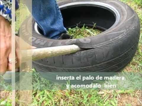 Como cortar un neumático para reciclar