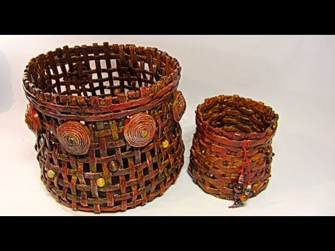 Hacer canastas con periódicos