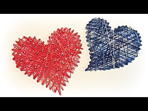 Cómo hacer corazones de hilo