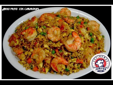 Arroz frito chino con camarones
