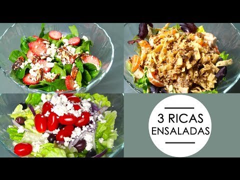 Ensaladas: oriental, griega y espinacas