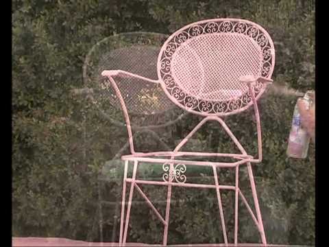 Pintar una silla de metal con aerosol