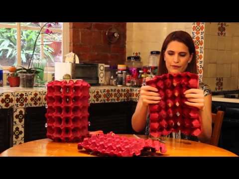 Hacer una pantalla para lampara con cartón de huevo