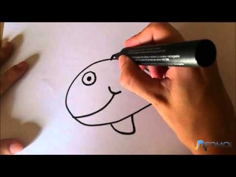 Como dibujar un pez animado 