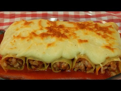 Canelones de pollo y paté