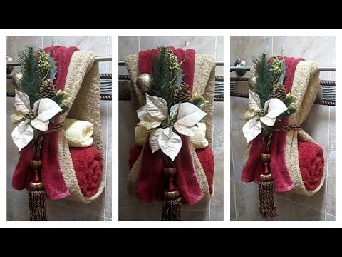 Decorar las toallas de baño para navidad