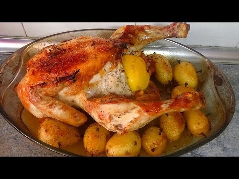 Pollo al horno para Navidad