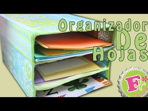 Organizador de hojas con cajas de cereal