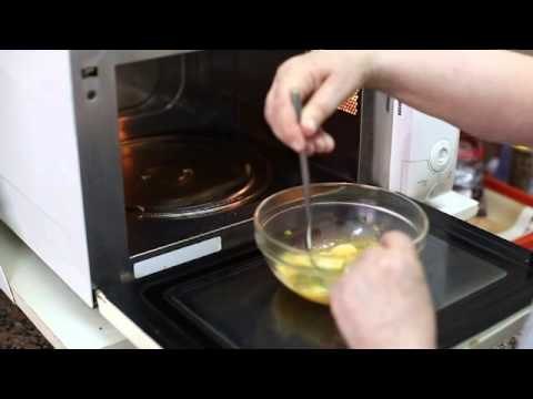 Huevos revueltos en microondas