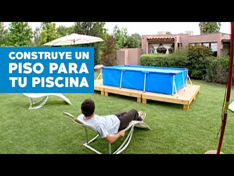 Construir un piso para la piscina de lona