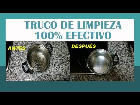 Limpiar el fondo quemado de una olla de acero inoxidable