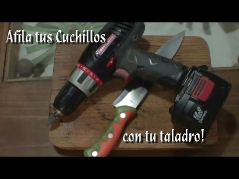 Afilar cuchillos con taladro