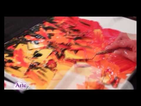 Cómo hacer fondos con espátula y acrílico