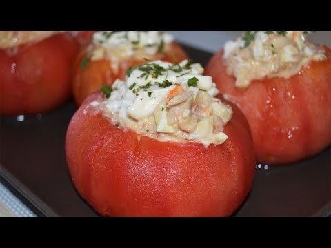 Receta de tomates rellenos de atún y huevo