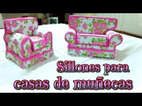 Muebles para casas de muñecas, sillones de foami
