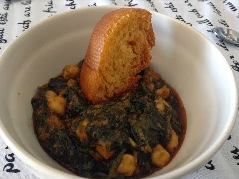 Ricas Espinacas con garbanzos