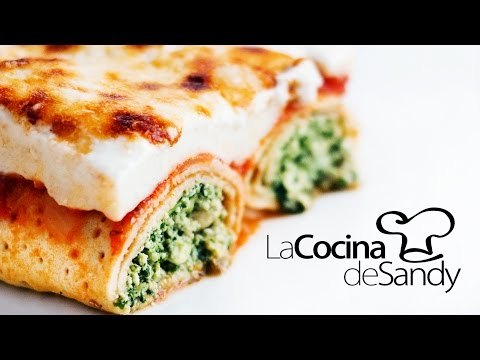 Receta de canelones de ricotta, nuez y espinacas con salsa bechamel