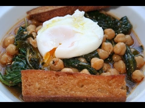 Receta de garbanzos con espinacas y huevo
