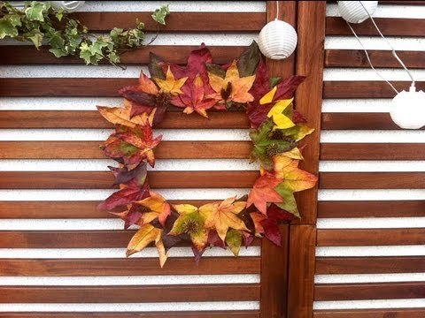 Hacer una corona otoñal con hojas secas