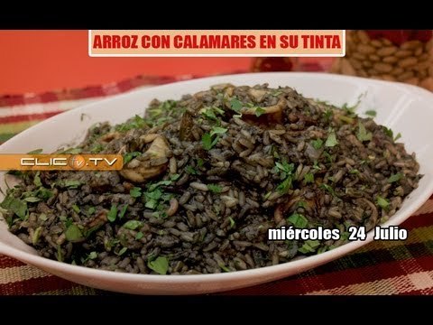 Arroz con calamares en su tinta
