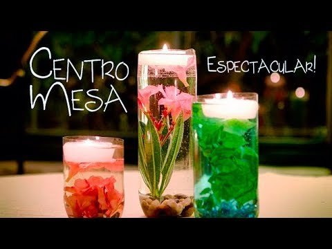 Decorativos jarrones caseros con velas y/o flores flotantes