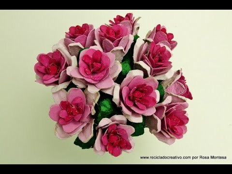 Cómo hacer flores con hueveras de cartón recicladas