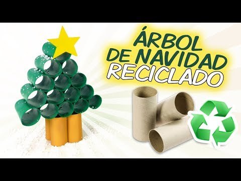 Árbol navideño de rollos de papel higiénico