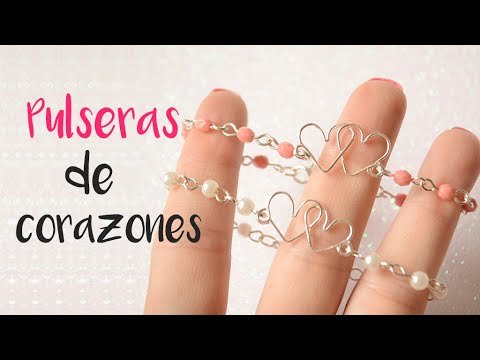 Hacer una pulsera de perlas con corazones