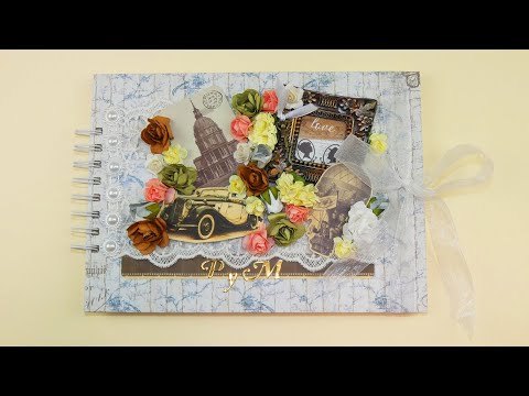 Libro vintage de firmas para boda